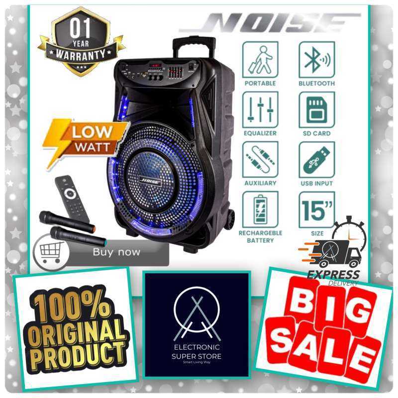 NOISE 899 C Wireless Bluetooth Speaker, 15 Inch with Dual Microphones, LED Lights, TWS Connectivity, and 1 Year Official Warranty. Perfect for Meetings