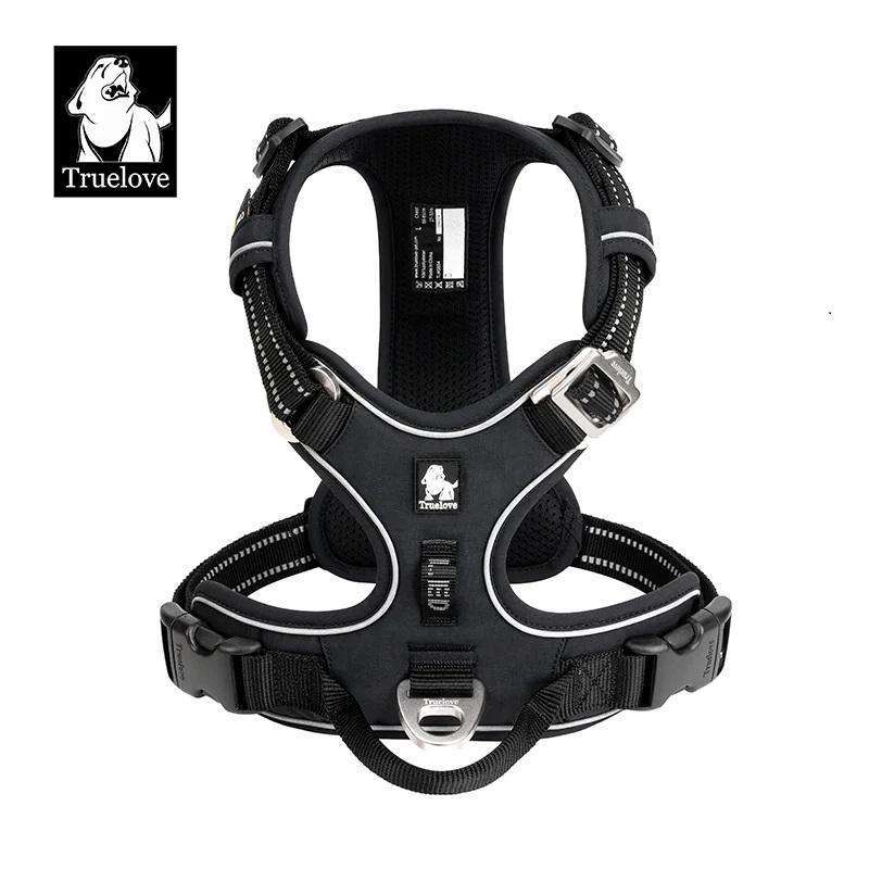 Truelove Ultra-Durable Cordura Lungeproof No-Pull Dog Harness Harness  Anjing Rompi Anjing Harness Reflective Black XL