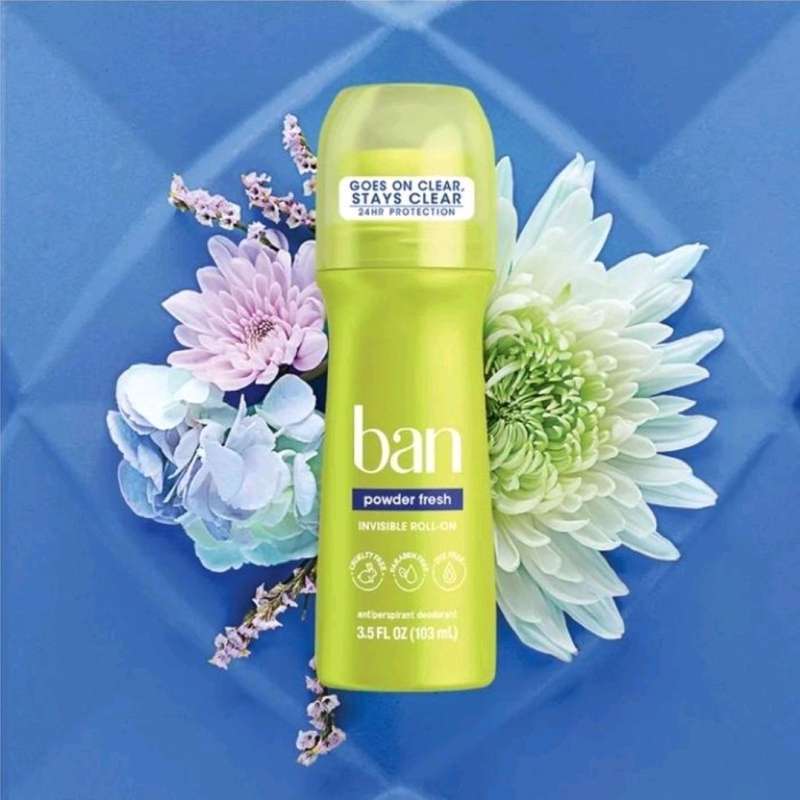 Jual Ban Invisible Roll-on Antiperspirant Deodorant Powder Fresh
