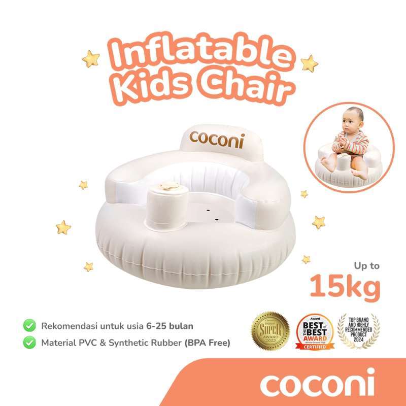 COCONI Inflatable Kids Chair –Kursi Sofa Angin Bayi Tiup Pompa Built in  Kursi Makan Bayi Untuk Pompa Bayi Kursi Belajar Bayi