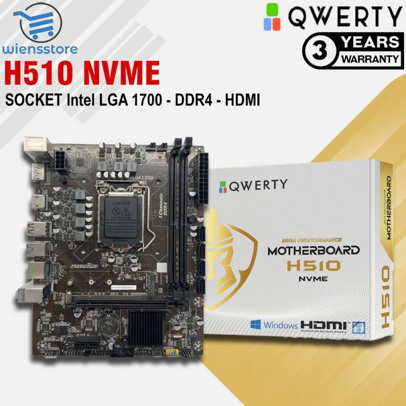 Promo Qwerty Motherboard H510 Nvme Socket Lga 1700 Ddr4 Gen 10/11 Intel ...