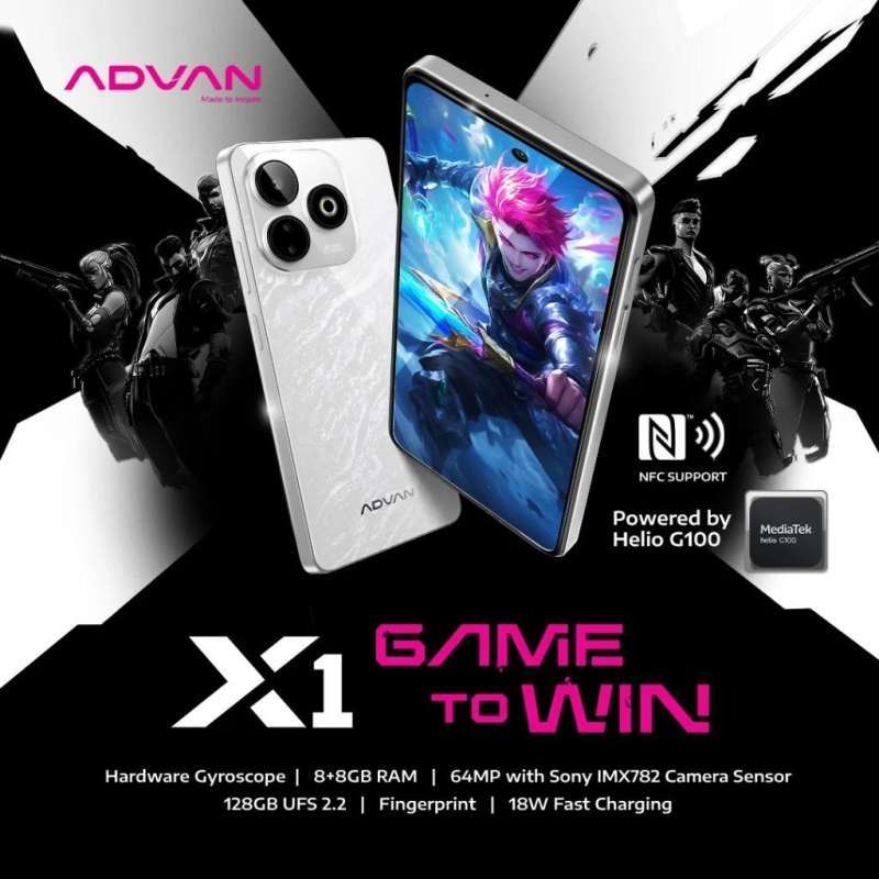 Jual Advan X1 Gaming Smartphone | Mediatek Helio G100 | 8/128gb | Nfc ...