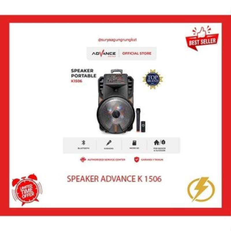 Advance Bluetooth Speaker with USB and FM Radio, 15-Inch Woofer, Virtual TWS, and Wireless Mic. Perfect for Events and Parties