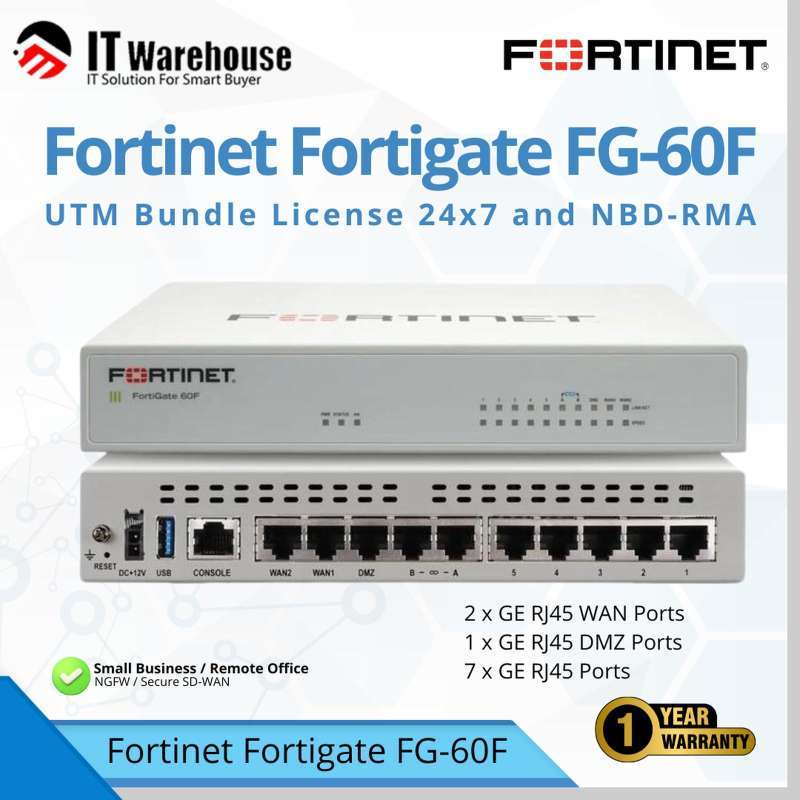 Jual Fortinet Fortigate Fg-60f (utm Bundle License 24x7 And Nbd