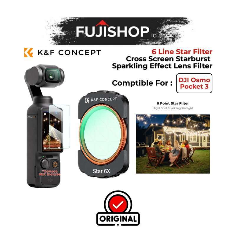 K&F Concept DJI Osmo Pocket Magnetic Star Filter Points Cross Screen  Starburst Sparkling Effect Lens Filter Optical Glass