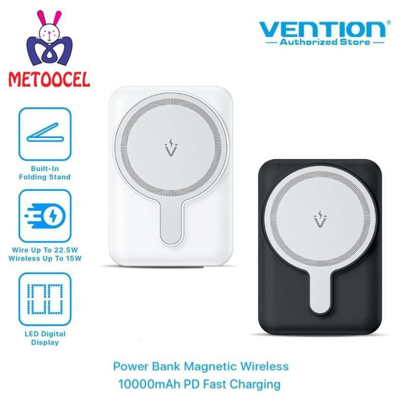 Vention FHT Wireless Powerbank Magnetic Magsafe iPhone Fast Charging  Type C PD 10000mAh Led