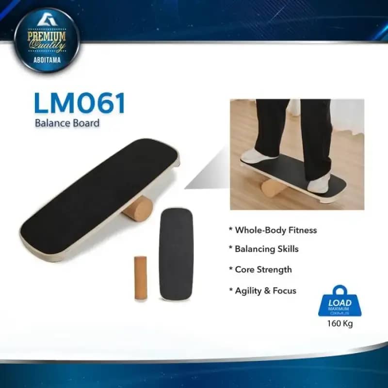 LM061 Philosophy Gym Balance Board Kayu – Balance Trainer Adjustable  Stoppers, Alas Latihan Keseimbangan Anti-Slip, Cocok untuk Yoga, Fitness