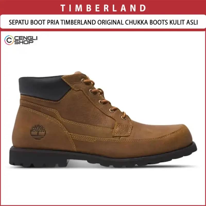 SEPATU BOOT PRIA TIMBERLAND ORIGINAL CHUKKA MID BOOTS PENDEK KULIT ASLI TM54