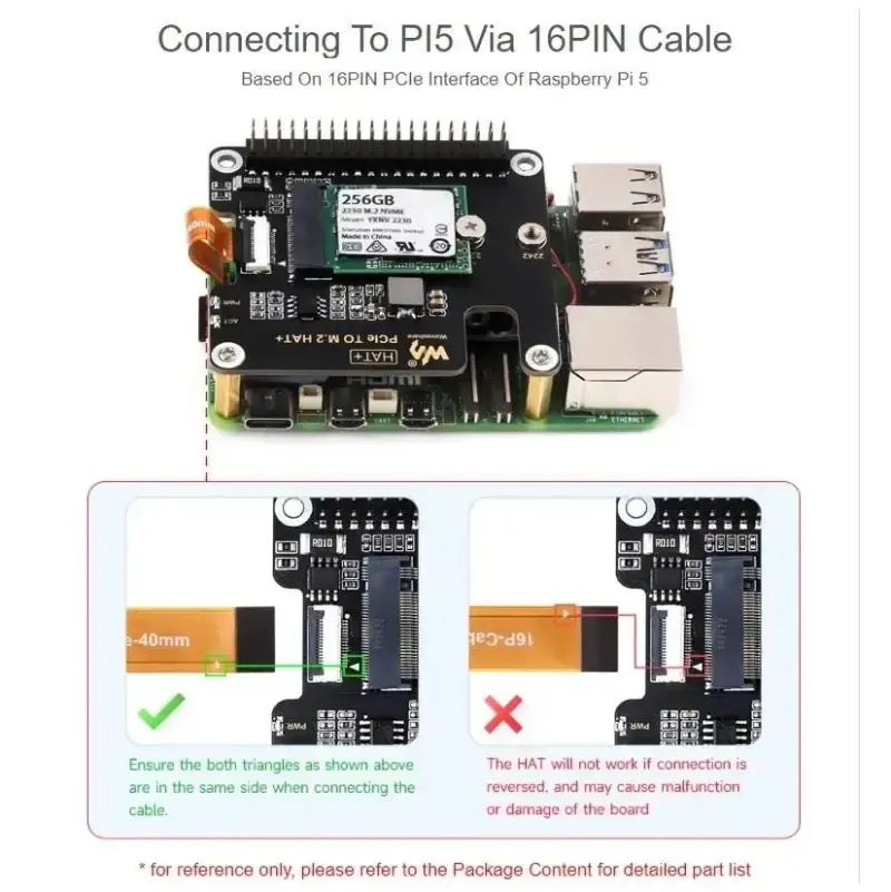 python Jual Pcie To M.2 Hat+ For Raspberry Pi 5 Support For Ssd Nvme 2230 And ...