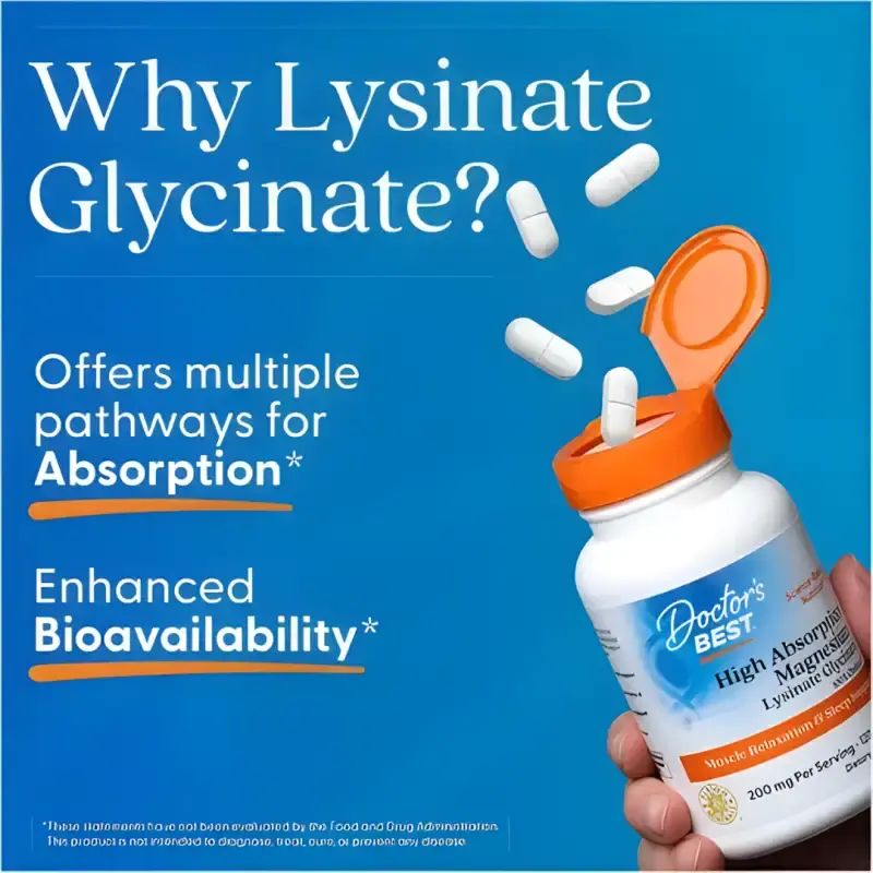 Promo Doctor's Best High Absorption Magnesium Glycinate Lysinate 120 ...