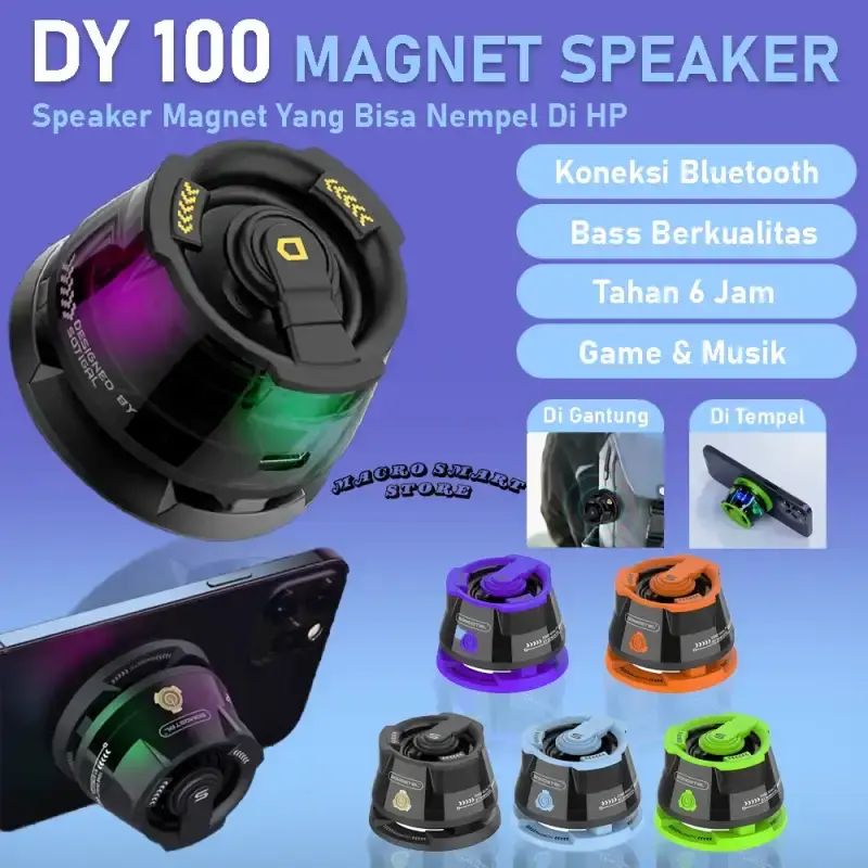Promo Dy100 Speaker Magnet Bluetooth Portabel Mini Suara Jernih Lampu ...