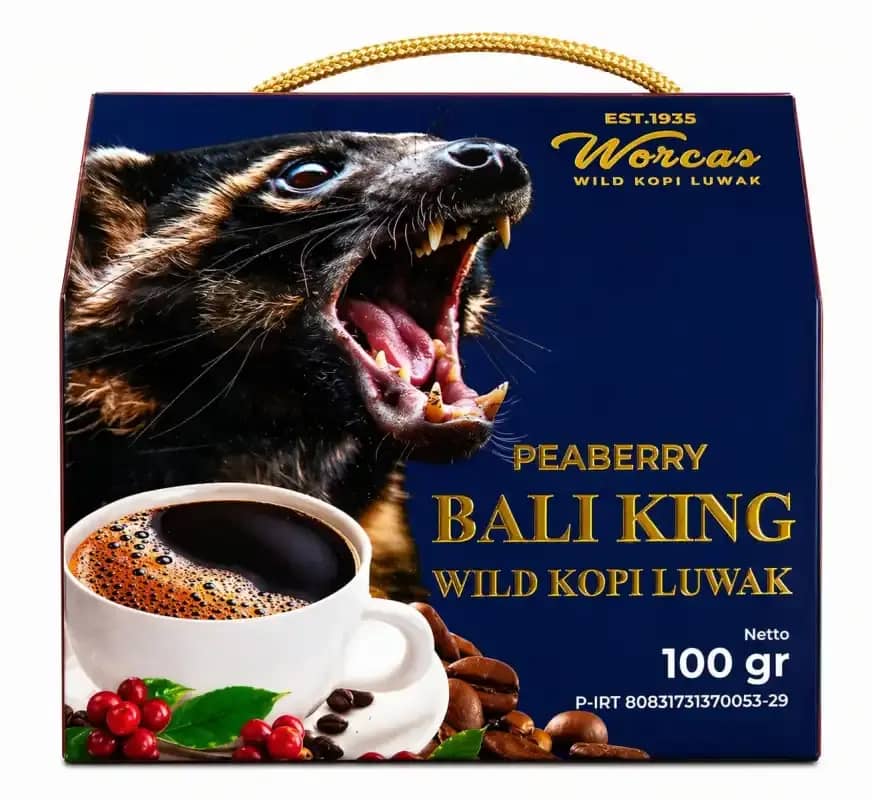 Jual Worcas Kopi Luwak Liar Bali King (peaberry) Small Box Tali