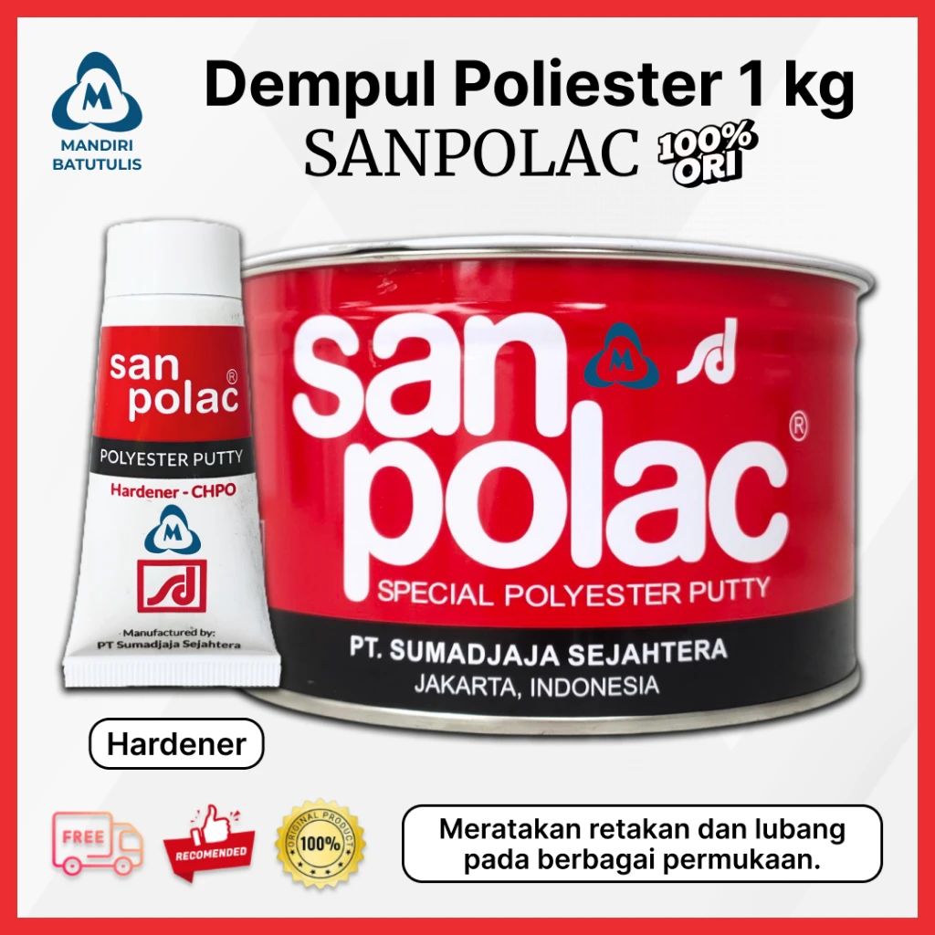 Jual Dempul San Polac 1kg / Sanpolac Besar / Dempul Mobil Motor Kayu ...