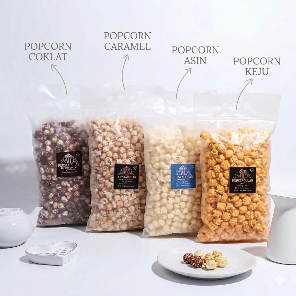 Promo New Popcorn Popstacular Rasa Caramel Keju Asin Dan Coklat - 500gr ...