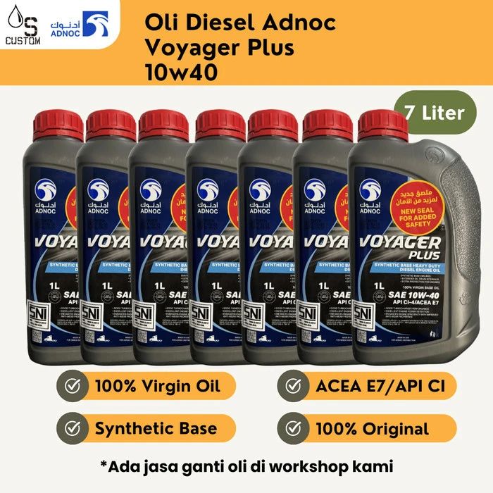 Promo Oli Diesel Adnoc Voyager Plus 10w40 Api Ci-4 Acea E7 7 Liter 7l ...