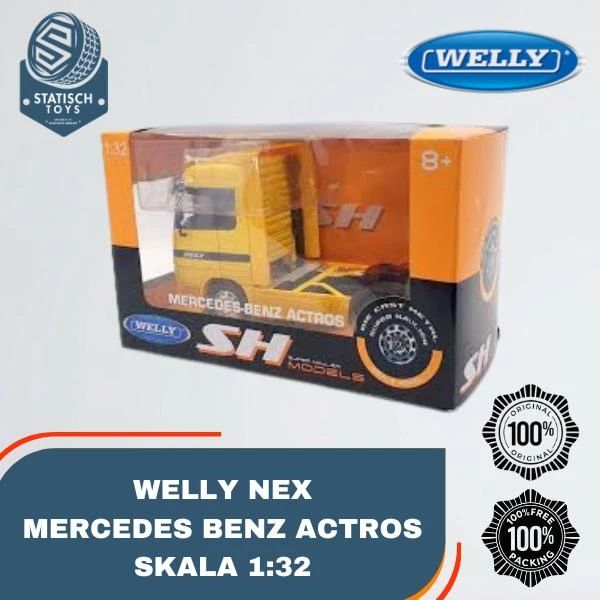 Jual Nex Welly Mercedes Actros Kuning 1:32 Welly Head Truck Mainan