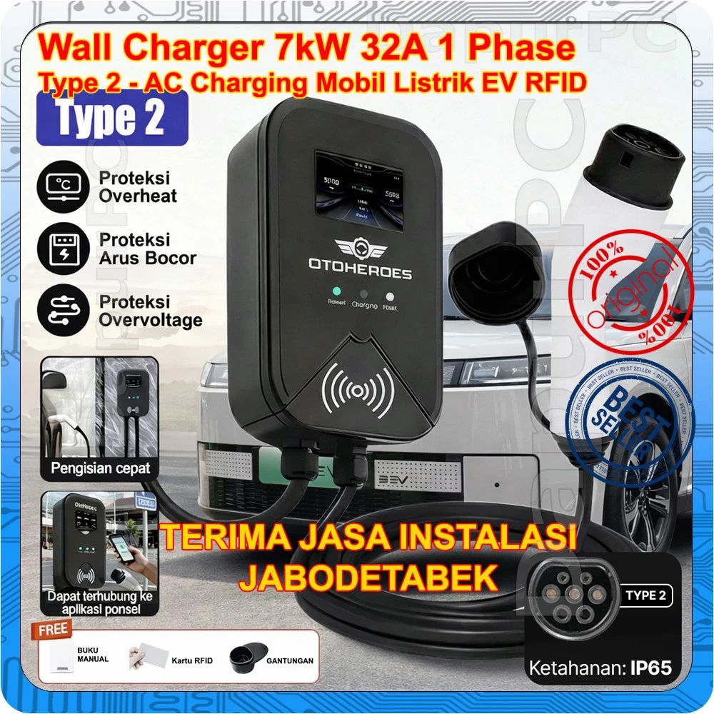 Promo Wall Charger 7kw 32a 1 Phase Type 2 Ac Charging Mobil Listrik Ev ...