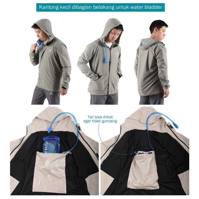 Jual Elfs Active Quick Fold Rain Jacket String Bag Jaket Parka Hiking ...
