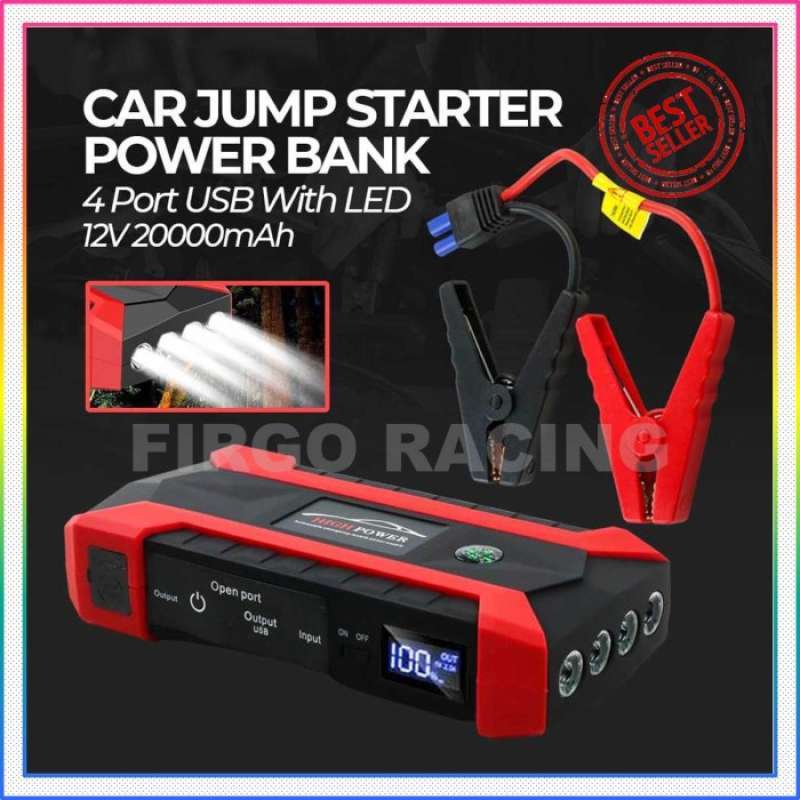 Jual Power Bank Jumper Aki Mobil Bensin Diesel 20000Mah 12V 4 Port Usb