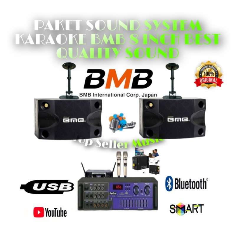 Promo PAKET SOUND SYSTEM KARAOKE SPEAKER BMB CS 252 V BUAT RUMAH/CAFE