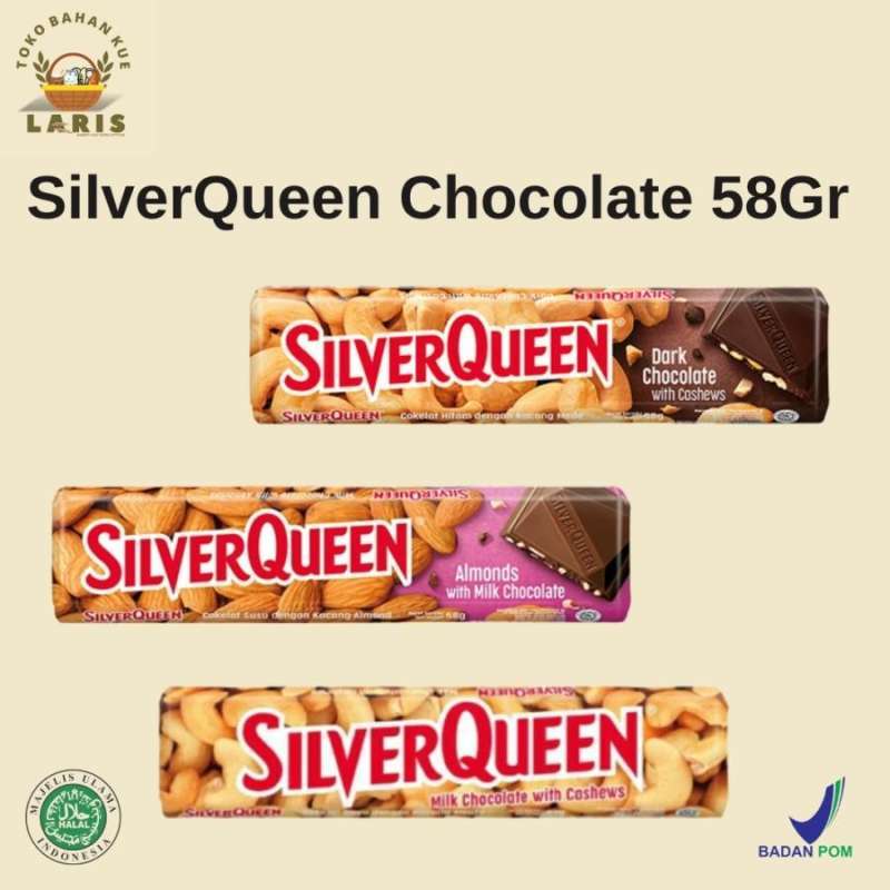Jual Silverqueen Chocolate 58gr (tersedia 3 Varian) - Almond Di Seller ...