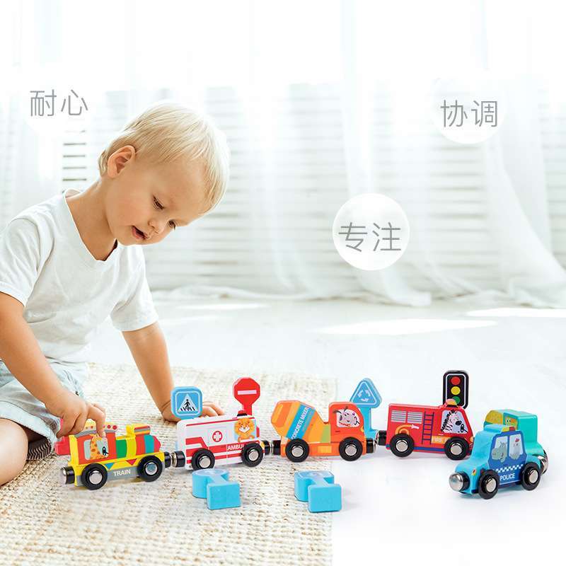 Promo Wooden kereta transportasi lengkap dengan box dan rambu