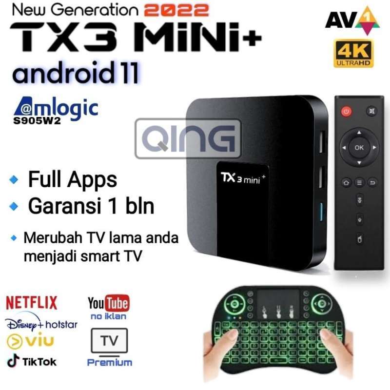 Jual Android box TANIX TX3 mini plus 2022 ANDROID 11 amlogic Full app ...
