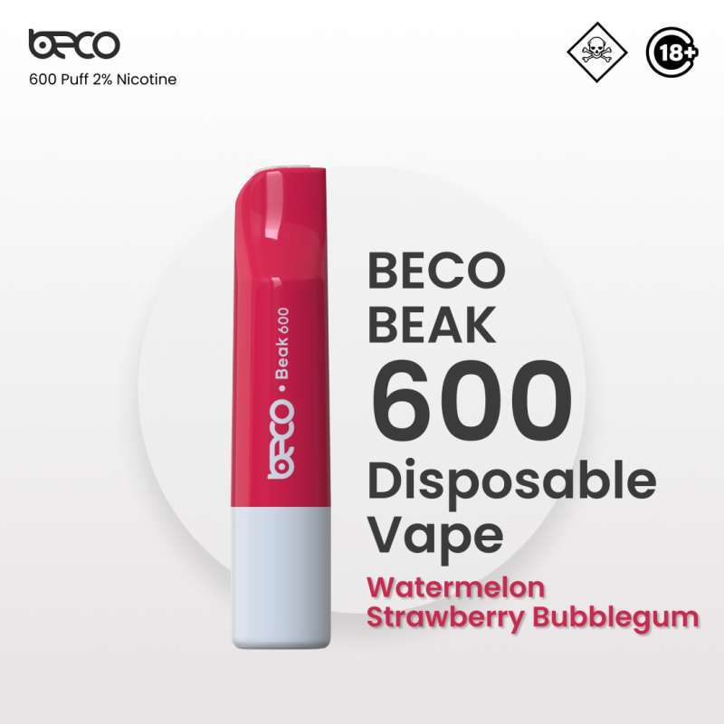 Jual Beco Beak 600 Disposable 600 Puff Watermellon Strawberry Bubblegum ...