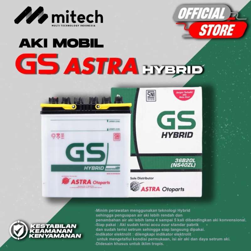 Jual Aki Mobil Toyota Altis GS Astra NS40ZL Aki Basah GS HYBRID 12V