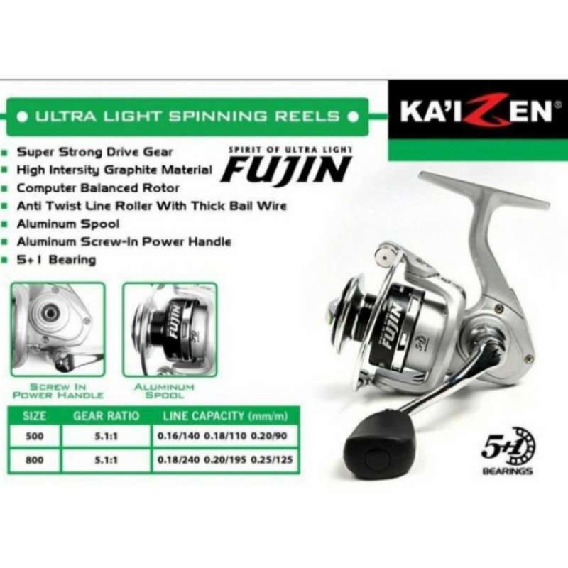 Jual Reel Ul Power Handle Kaizen Fujin Katon Karasu 500 800 Murah Di