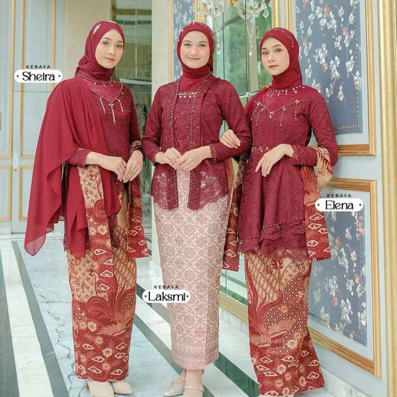 Jual Kebaya Merah Kebaya Maroon Kebaya Wisuda Kebaya Modern Di Seller ...