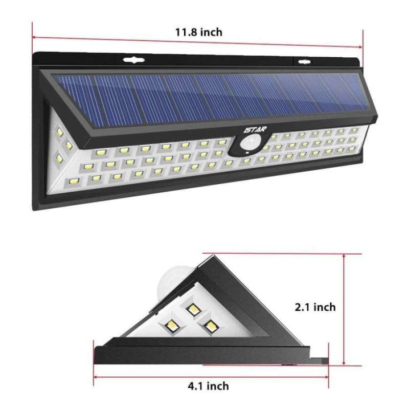 Promo LAMPU PAGAR TAMAN 54 LED SOLAR CELL /panel surya/matahari Diskon