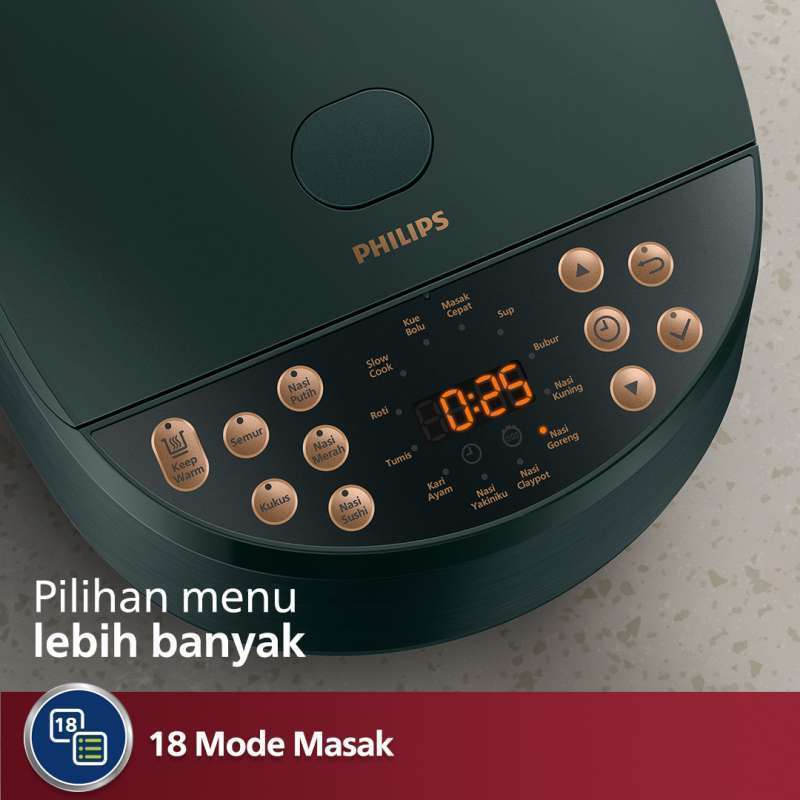 Promo Philips Digital Rice Cooker Hd4515/91 [1.8 L] 18 Menu Forest