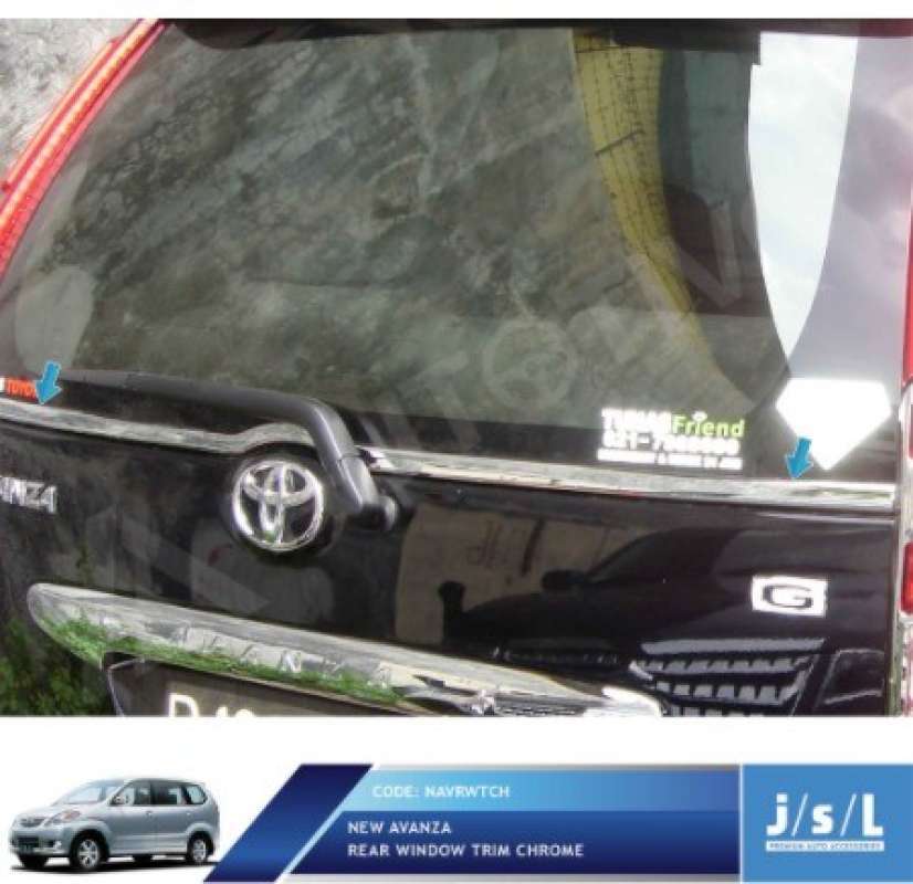 Promo jsl lis kaca belakang avanza xenia rear window trim chrome Diskon