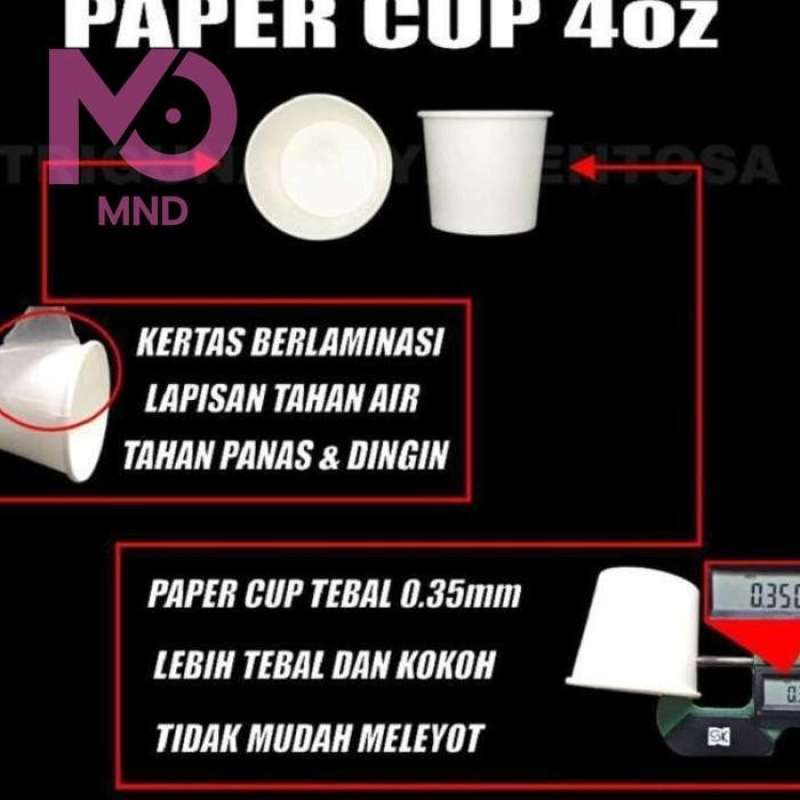 Promo Mnd Paper Cup 4Oz 1000Pcs Gelas Kertas Ice Cream Eskrim Murah ...