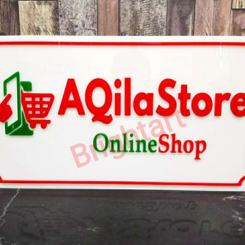 Promo Custom Plang toko 40x40,Custom signage logo akrilik Diskon 23% di ...