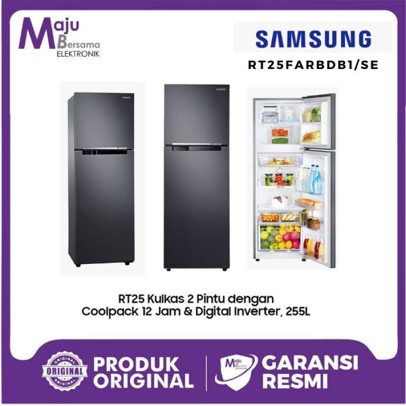 Promo Samsung Kulkas 2 Pintu dengan Coolpack 12 Jam 255L - RT25FARBDB1