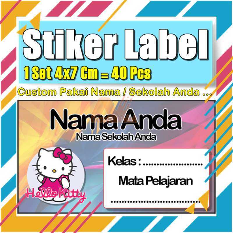 Jual Stiker Label Hello Kitty Model G Buku Pelajaran Anak Vol-105 - No ...