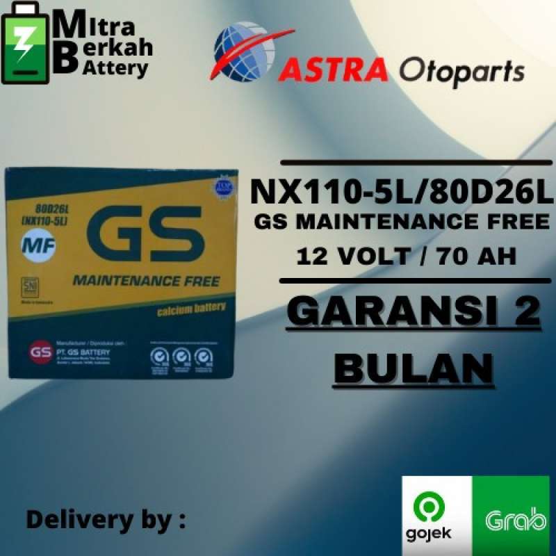 Promo AKI KERING MOBIL FORTUNER 80D26L GS MAINTENANCE FREE Diskon 23%