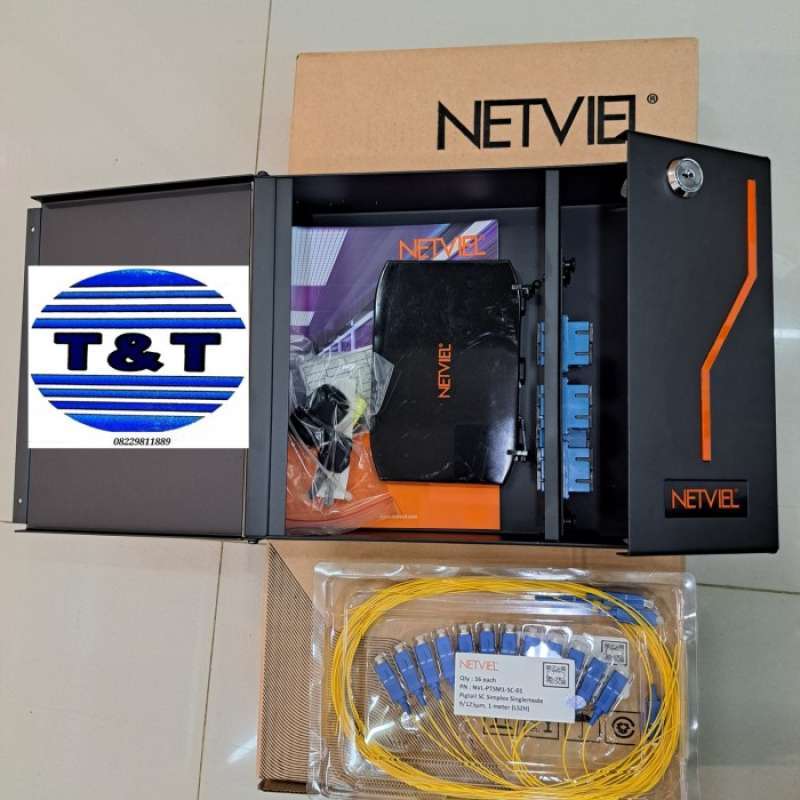 Promo NETVIEL OTB Wall 36 port fullset pigtail LC singlemode Diskon 23