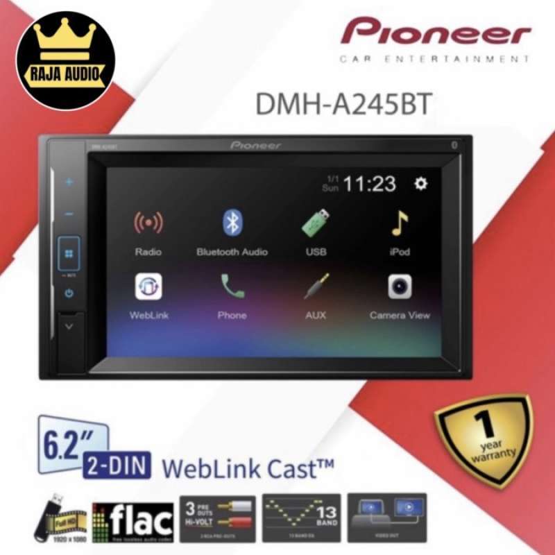 Promo Pioneer DMH-A245BT Head Unit Double Din DMH A245 BT Tape Audio ...