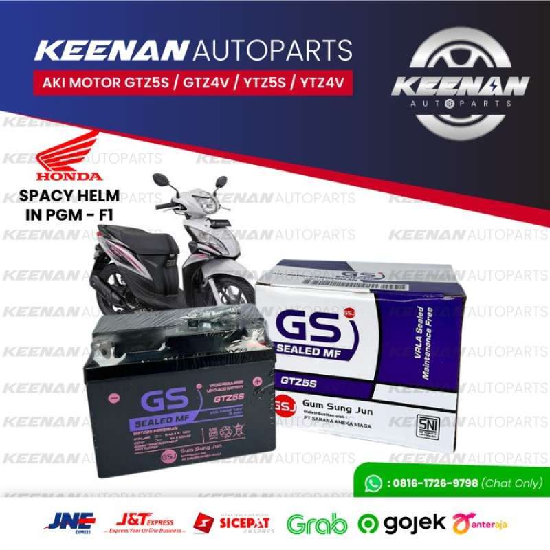 Promo Aki Motor Honda Spacy Helm In Pgm-Fi Gtz5S Gs J Accu Kering Mf