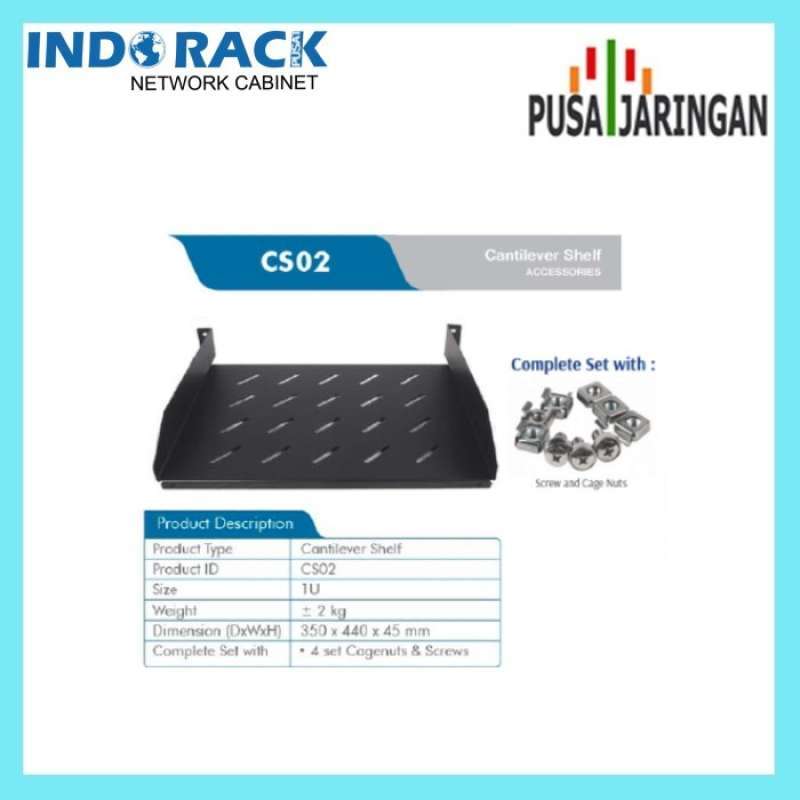 Promo Indorack Cs02 Cantilever Shelf 19 1u Depth 350mm For Wallmount ...