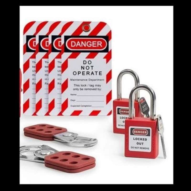 Promo Sale Lockout Tagout Kit With Hasps, Loto Tags, Red Safety
