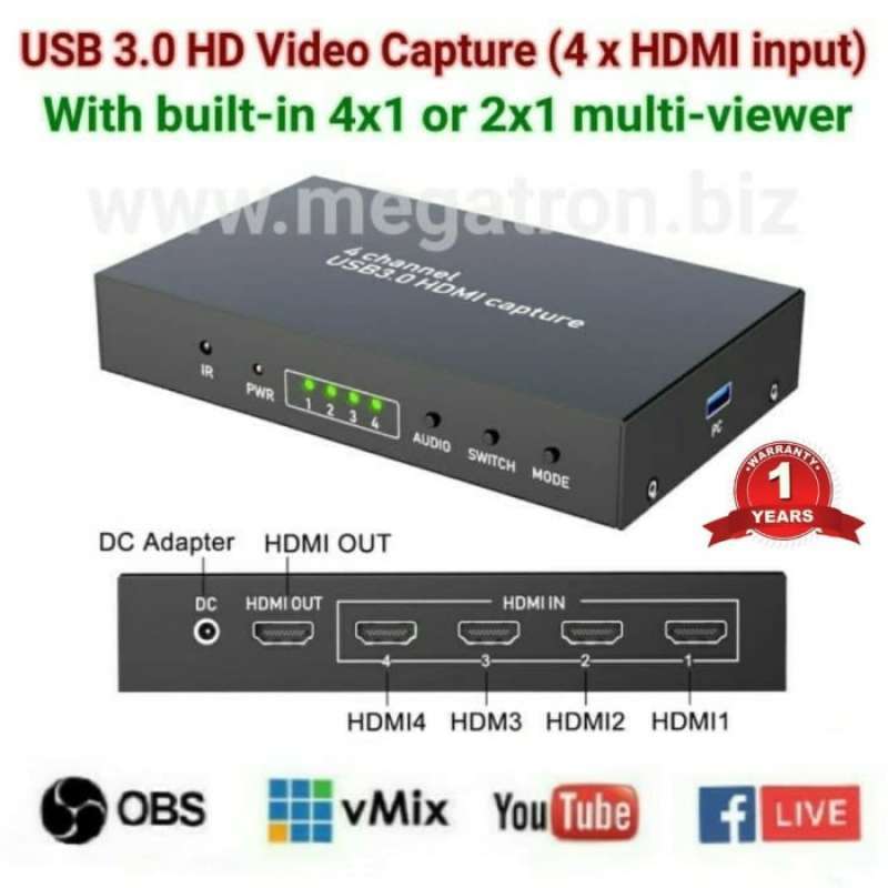 Promo Usb 3.0 Hd Video Capture (4 X Hdmi Input) - With Built-In ...