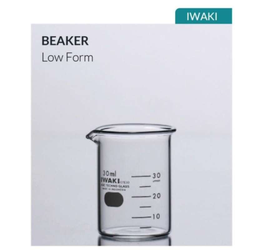 Promo BEAKER GLASS 1000mL. Low Form. Gelas Kimia. Gelas Piala. IWAKI