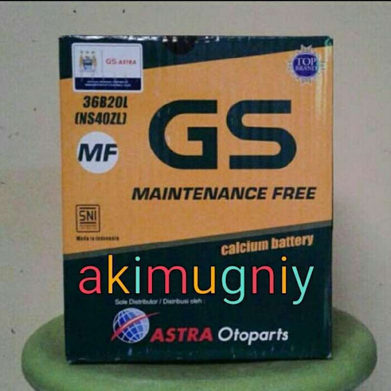 Jual aki gs astra mf ns40zl 35ah 12v aki kering brio mobilio erta jazz