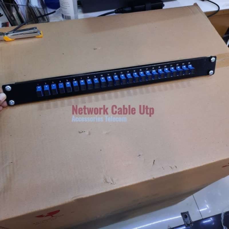 Promo Patch Panel Fiber Optic 24 Core SC UPC Singlemode komplit Adapter ...