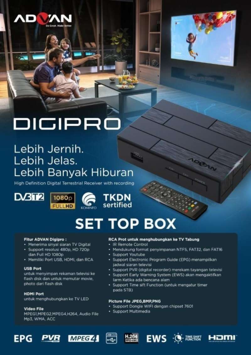 Promo Advan Digipro Stb Dvb T2 Tv Digital Receiver Set Top Box 1080p ...