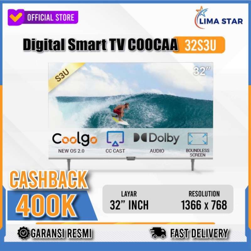 Promo Coocaa 32 Inch Digital Smart Tv Model Coocaa 32S3U Resmi Diskon 3 ...